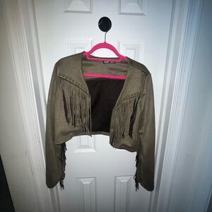 Fringe Hem Studded jacket